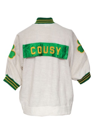 Early 1960s Bob Cousy Boston Celtics Worn Fleece Home Warm-Up Jacket (Rare)