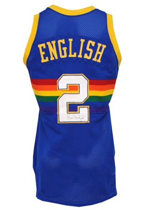 1987-88 Alex English Denver Nuggets Game-Used & Autographed Uniform (2)(JSA)