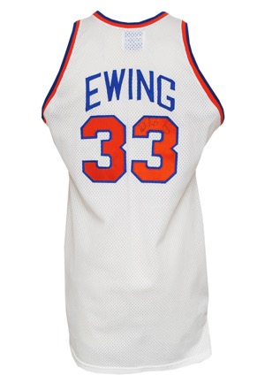 Circa 1986 Patrick Ewing Rookie Era NY Knicks Game-Used & Autographed Home Uniform (2)(JSA)