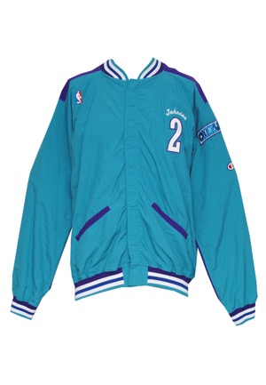 1991-92 Larry Johnson Rookie Charlotte Hornets Worn Warm-Up Jacket