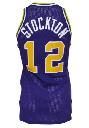1988-89 John Stockton Utah Jazz Game-Used Road Uniform (2)
