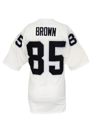 1988 Tim Brown Rookie Los Angeles Raiders Game-Used Road Jersey