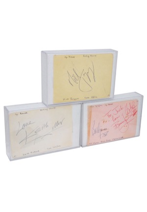 3/3/1964 The Rolling Stones Original Members Signed Index Cards (3)(Full JSA)