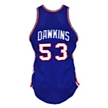 1975-76 Darryl Dawkins Rookie Philadelphia 76ers Game-Used Road Jersey (Rare)