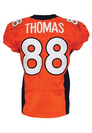 9/29/2013 Demaryius Thomas Denver Broncos Game-Used Home Jersey (Photomatch • Broncos LOA • Panini LOA • Unwashed)