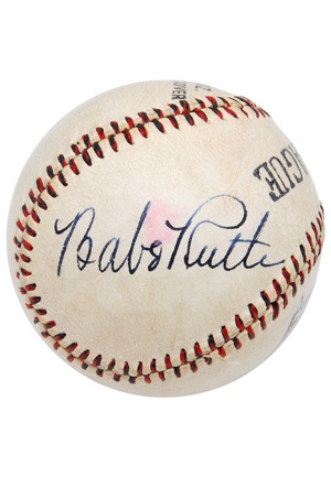 4/22/1935 High-Grade Babe Ruth Single Signed Baseball (Full JSA • Near 10/10 • Pristine Provenance • Player Family LOA)