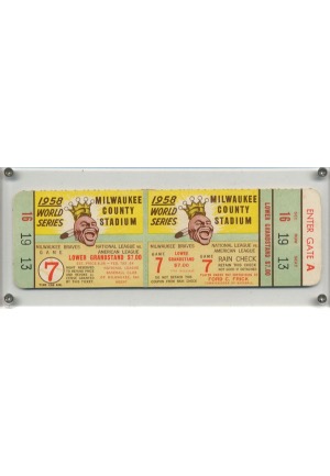 1958 World Series Game 7 Full Ticket