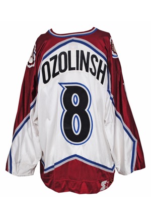 1998-99 Sandis Ozolinsh Colorado Avalanche Game-Used Home Jersey (Team LOA • MeiGray)