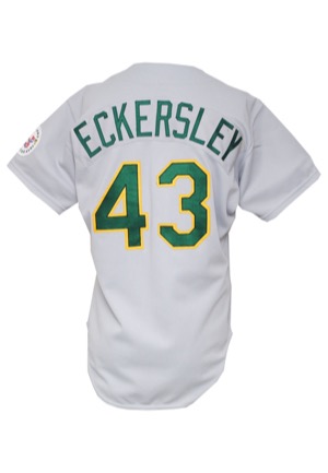 1987 Dennis Eckersley Oakland Athletics Game-Used Road Jersey