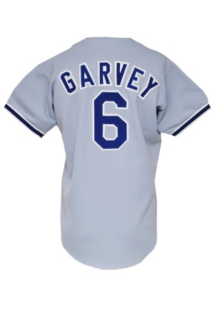 1982 Steve Garvey Los Angeles Dodgers Game-Used & Autographed Road Jersey (JSA)