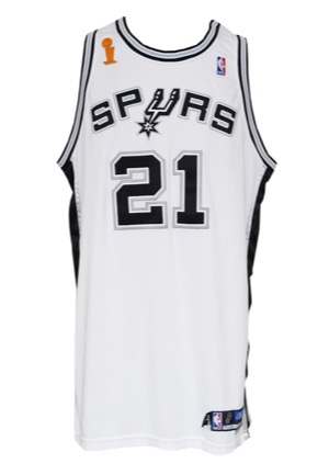 2004-05 Tim Duncan San Antonio Spurs NBA Finals Game-Used Home Jersey (Championship Season • Finals MVP)