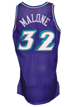 2002-03 Karl Malone Utah Jazz Game-Used Road Jersey (Sourced From Teammate)