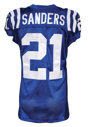 2009 Bob Sanders Indianapolis Colts Game-Used & Autographed Home Jersey (JSA)