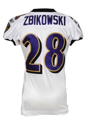 9/25/2011 Tom Zbikowski Baltimore Ravens Game-Used Road Jersey (Team LOA)