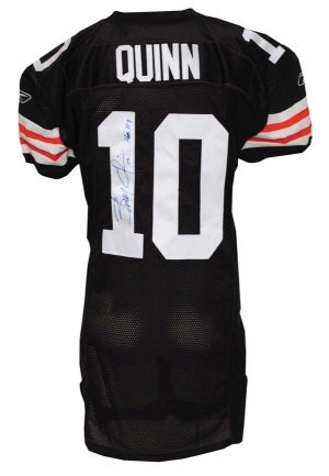 2008 Brady Quinn Cleveland Browns Game-Used & Autographed Home Jersey (JSA • Browns Inventory Code)
