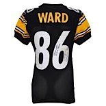 10/24/2010 Hines Ward Pittsburgh Steelers Game-Used & Autographed Black Road Jersey with Signed Poster (2)(JSA • Photomatch • Unwashed)