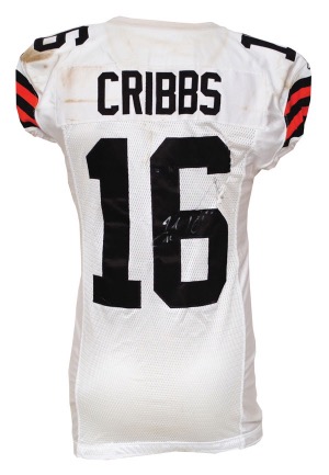 2011 Josh Cribbs Cleveland Browns Game-Used & Autographed Road Jersey (JSA • NFL PSA/DNA • Browns Inventory Code • Unwashed • Repairs)