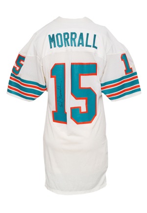 Circa 1975 Earl Morrall Miami Dolphins Game-Used & Autographed White Jersey (JSA)