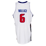2008-09 Ben Wallace Detroit Pistons Game-Used Home Jersey (Chuck Daly Memorial Patch)
