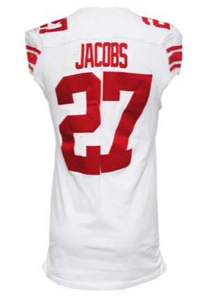 Late 2000s Brandon Jacobs New York Giants Game-Used Road Jersey (Repairs • Unwashed)