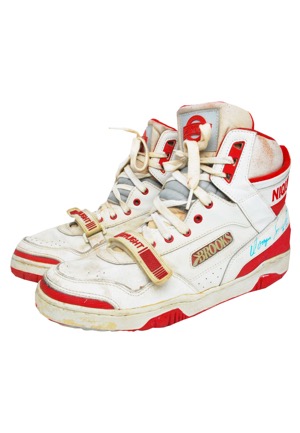 Late 1980s Dominique Wilkins Atlanta Hawks Game-Used & Twice-Autographed Sneakers (JSA)