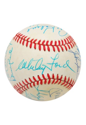 Multi-Signed Baseball with 15 Hall of Famers (JSA)