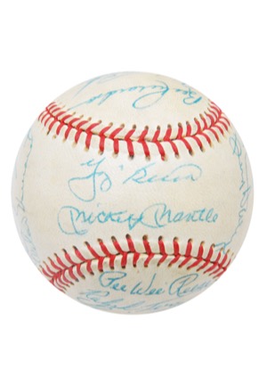 1962 New York Yankees Team-Signed Baseball with Announcers (JSA • Championship Season)