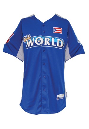 2012 Francisco Lindor World Team MLB Futures Game-Used Jersey (MLB Hologram)