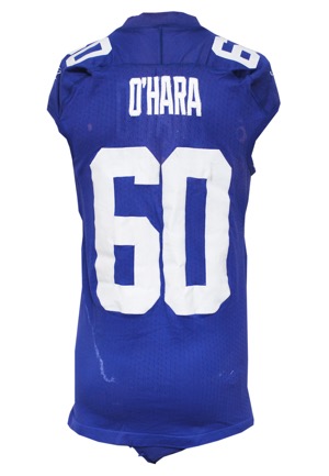 2009 Shaun OHara New York Giants Game-Used Home Jersey (Repairs • Unwashed)