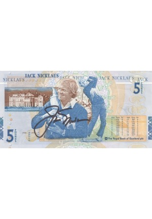 Jack Nicklaus Autographed 5 GBP Note From the 2005 British Open (JSA)