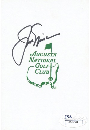 Jack Nicklaus Autographed Augusta National Golf Club Scorecard (JSA)