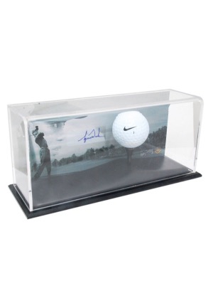 Tiger Woods Autographed Limited Edition Upper Deck Trading Card with Range-Driven Ball (2)(JSA)