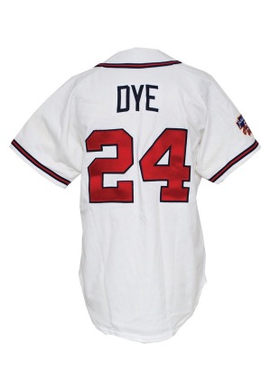 1997 Jermaine Dye Rookie Atlanta Braves Team-Issued Home Jersey