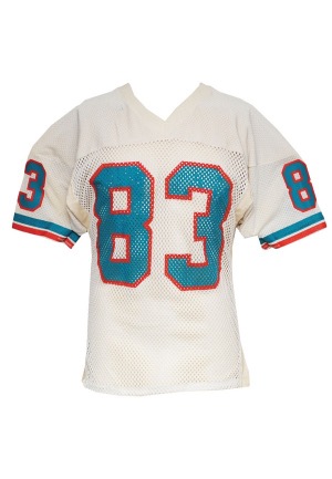 1986 Mark Clayton Miami Dolphins Game-Used & Autographed Road Jersey (JSA)