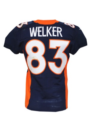 10/19/2014 Wes Welker Denver Broncos Game-Used Home Jersey (Broncos LOA • Manning TD #508 Tying Favres All-Time Record • Photomatch • Unwashed)