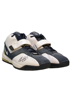 Grant Hill Game-Used & Twice Autographed Sneakers (JSA)