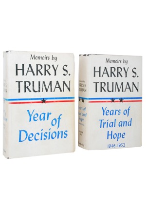 1955-56 President Harry S. Truman Signed Set of Memoirs Hardcover Books (2)(JSA)