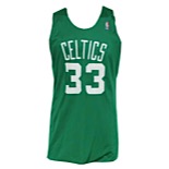 Circa 1989 Larry Bird Boston Celtics Worn Reversible Warm-Up Practice Jersey (Dennis Johnson Family LOA)