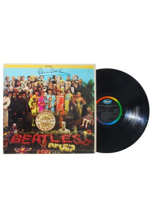 1967 The Beatles "Sgt. Peppers Lonely Hearts Club Band" Record with Paul McCartney Signed Sleeve (JSA)
