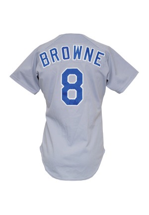 1986 Jerry Browne Rookie Texas Rangers Game-Used Road Jersey