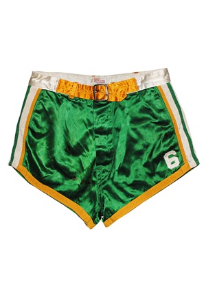 1956 Bill Russell University of San Francisco Dons Game-Used Road Satin Trunks (Back-to-Back Championship Seasons • Undefeated 29-0 • UPI College Player of the Year • Only Known Russell Collegiate...