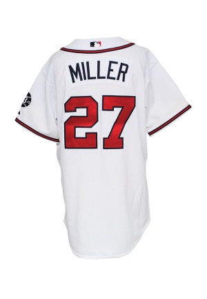 2007 Corky Miller Atlanta Braves Game-Used Home Jersey (Burdette/Sain Patch • Braves Employee LOA)