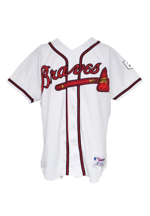 2004 Nick Green Atlanta Braves Game-Used Home Jersey (Warren Spahn Patch • Braves LOA)