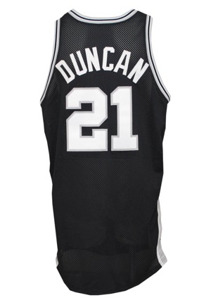 1997-98 Tim Duncan Rookie San Antonio Spurs Game-Used Road Jersey