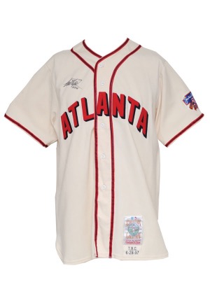 6/28/1997 Paul Byrd Atlanta Braves Turn Back The Clock Game-Used & Autographed Home Jersey (JSA • Braves Foundation LOA)