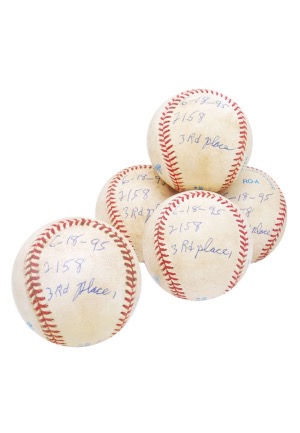 6/18/1995 Sparky Anderson’s Game-Used Baseballs From His 2,158th Managerial Win (5)(Family LOA)