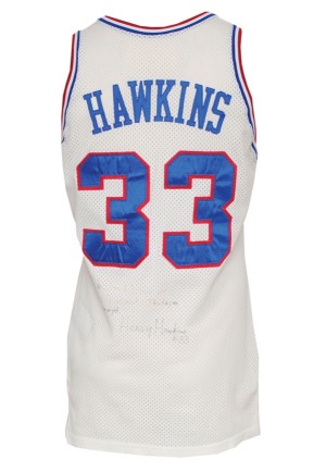 1988-89 Hersey Hawkins Rookie Philadelphia 76ers Game-Used & Autographed Home Jersey (JSA)