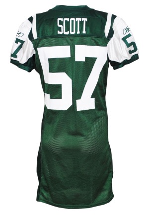 2006 Bart Scott New York Jets Game-Issued Home Jersey (Jets LOA)