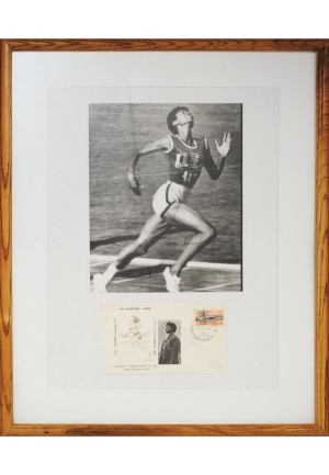 1960 Wilma Rudolph Autographed Photo & Rare FDC Rome Olympics Framed Display (JSA • PSA/DNA)