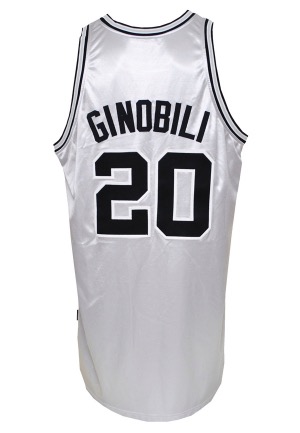2003-04 Manu Ginobili San Antonio Spurs Game-Used Silver Alternate Jersey (Rare)